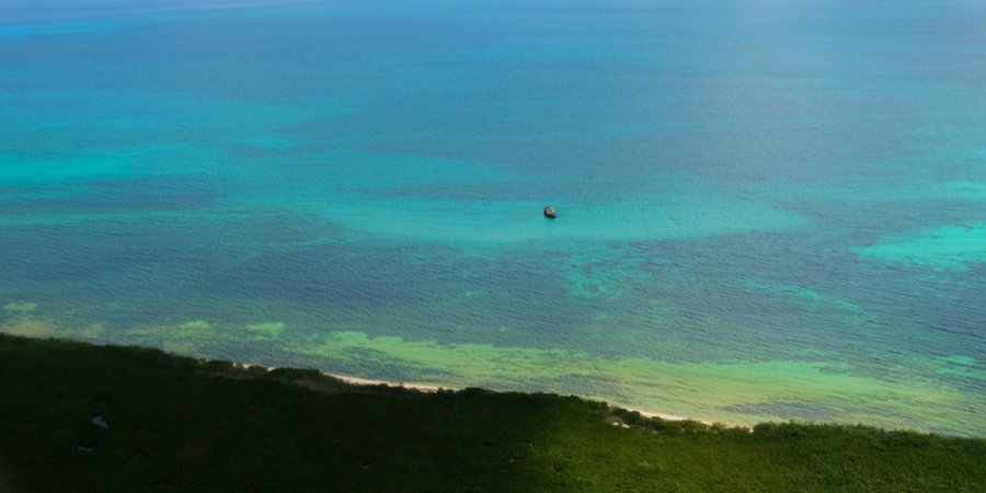 Boat in the Caribbean en route to Holbox